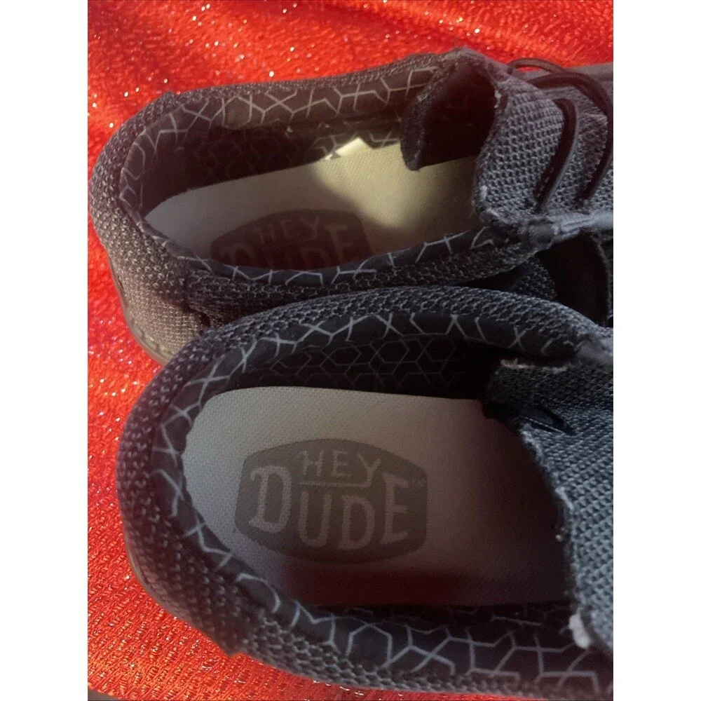 Hey Dude Men's Wally Sox Wide Size M9EE Loafer Shoes - Micro Total Black